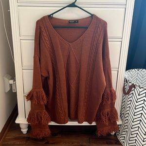 Shein ruffle sleeve sweater